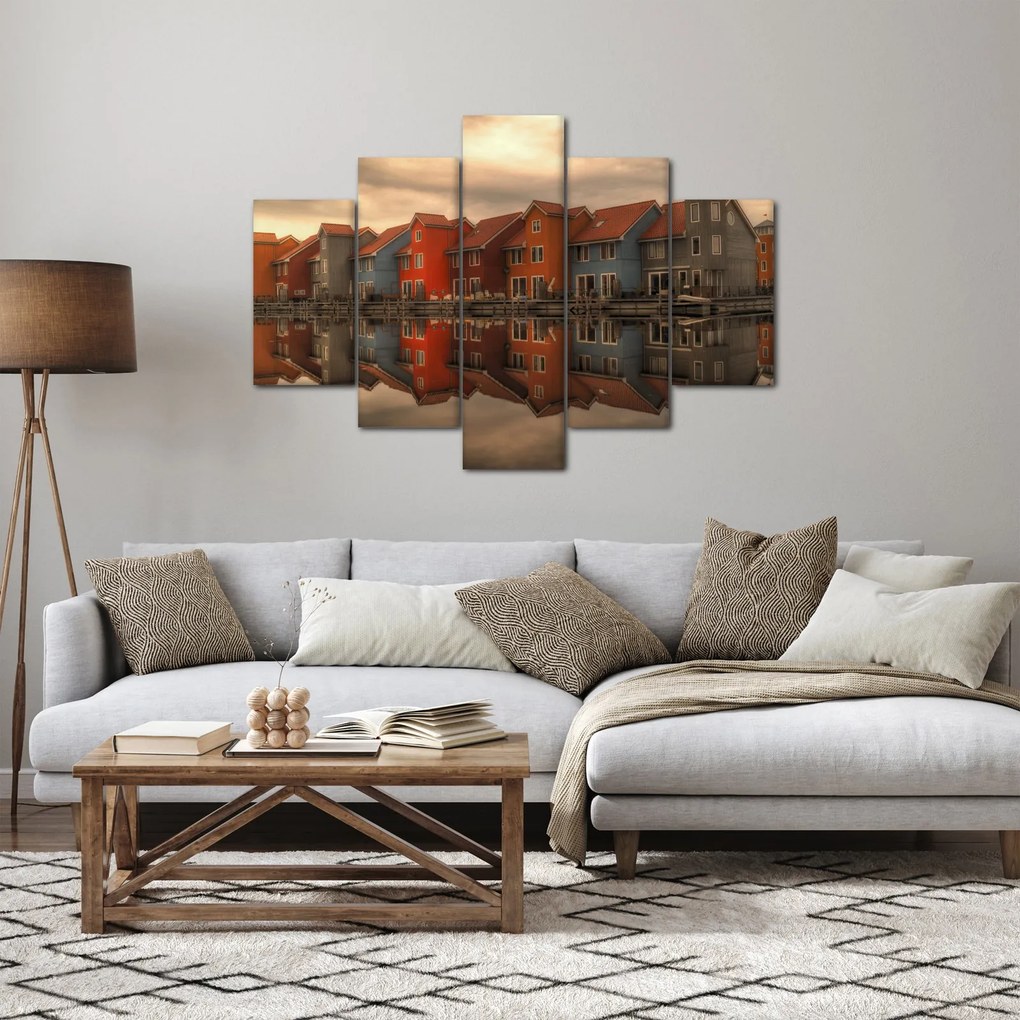 Tablou cu căsuțele colorate (150x105 cm)