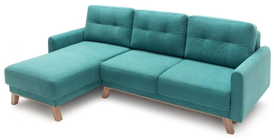 Colțar extensibil cu șezlong pe partea stângă Bobochic Paris Balio, turcoaz