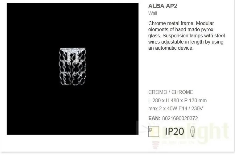 Aplica de perete ALBA AP2 020372