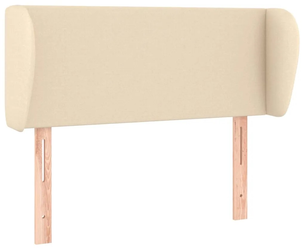vidaXL Tăblie de pat cu aripioare crem 93x23x78/88 cm textil