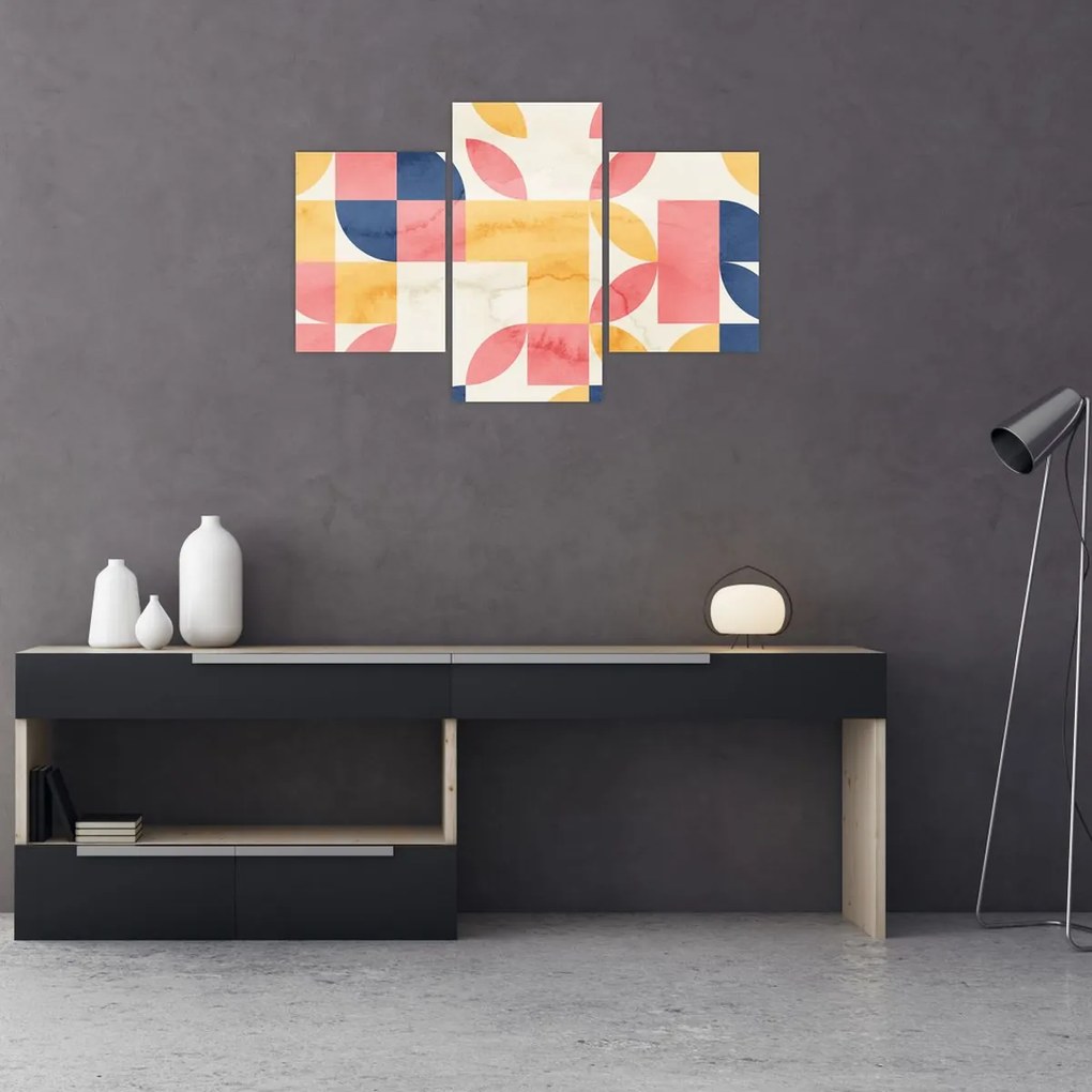 Tablou - Abstracție cu modele retro (90x60 cm)