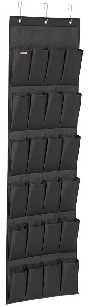 Suport organizator suspendabil cu buzunare, Textil, Negru