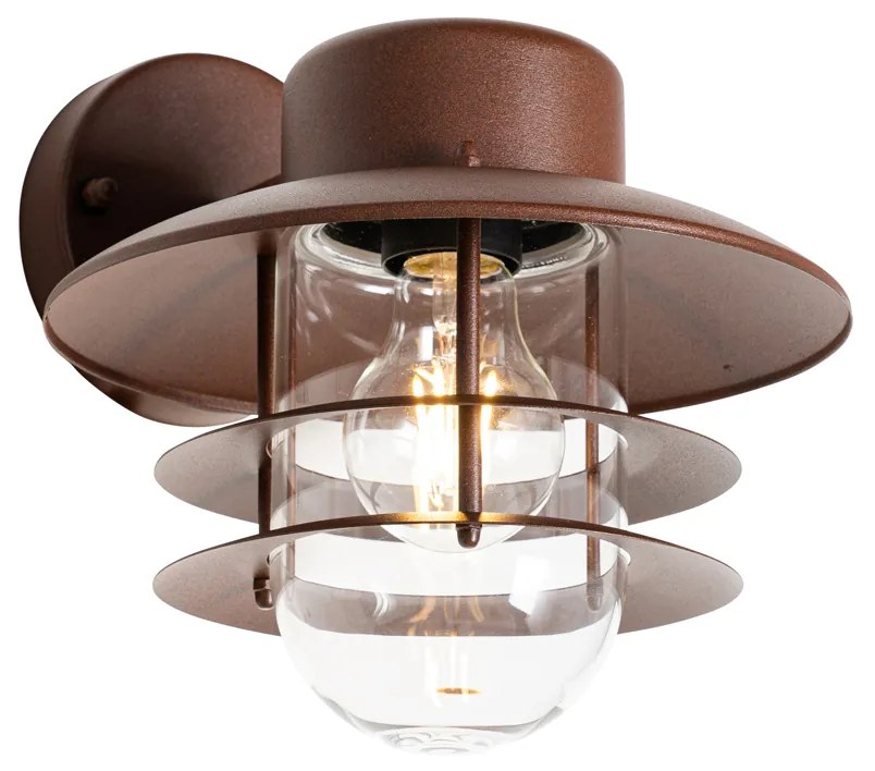 Aplică de perete industrială maro ruginiu IP44 - Shell