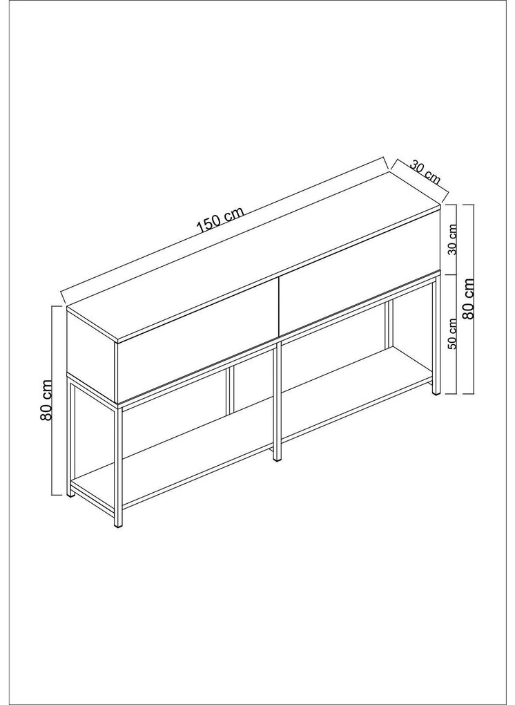 Măsuță consolă Vibubi 1 (antracit + argintiu) . 1093375