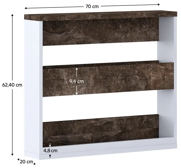 Raft suspendat, gri beton intunecat, KLAUDIUS TIP 5