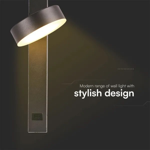 Spot LED de perete cu port USB LED/8W/230V 3000K