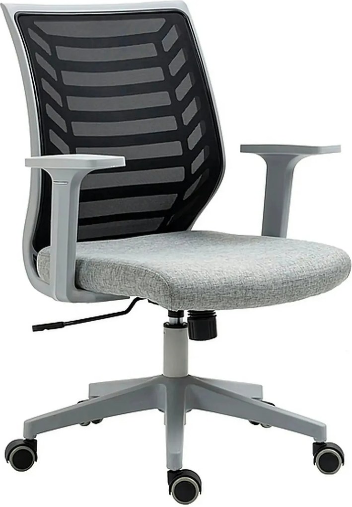Scaun birou Q-320, gri/negru, stofa/plastic, 60x44x93/103 cm