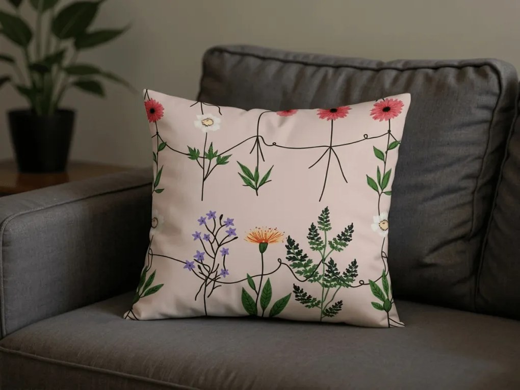 Fata de perna din policoton HERBAR POLY 45x45 cm, bej