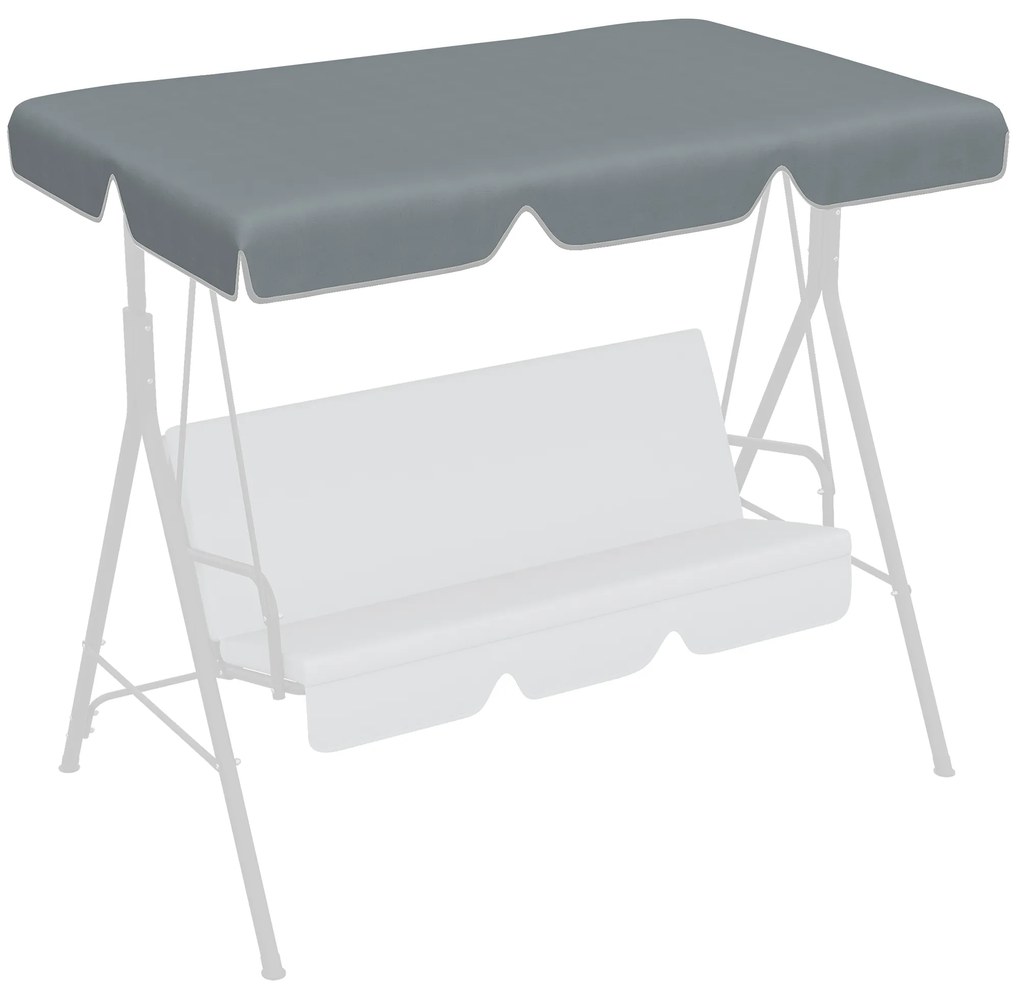 Copertina de Rezerva pentru Balansoar Outsunny, 2 Locuri, Cadru Tubular, Gri Inchis | Aosom Romania
