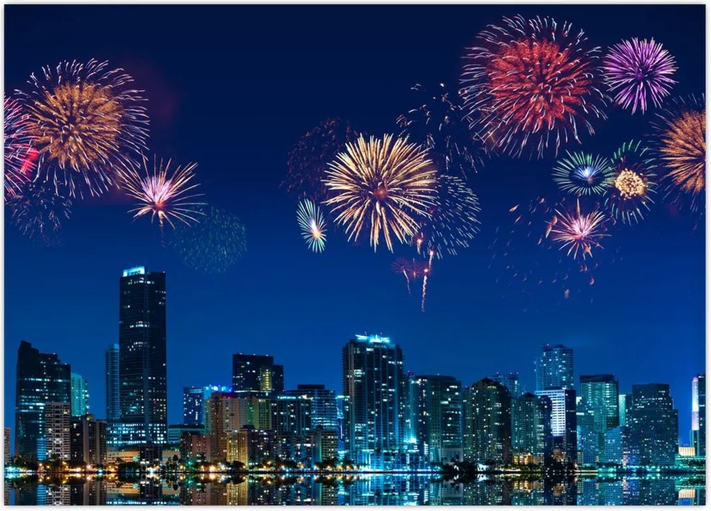 Tablou - Artificii in Miami (70x50 cm)