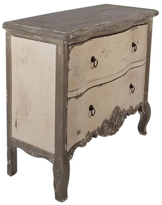 Comoda bej, din lemn, aspect vintage, Florence