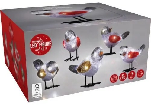 Decor iluminat de exterior Păsări 40 LED , albrece