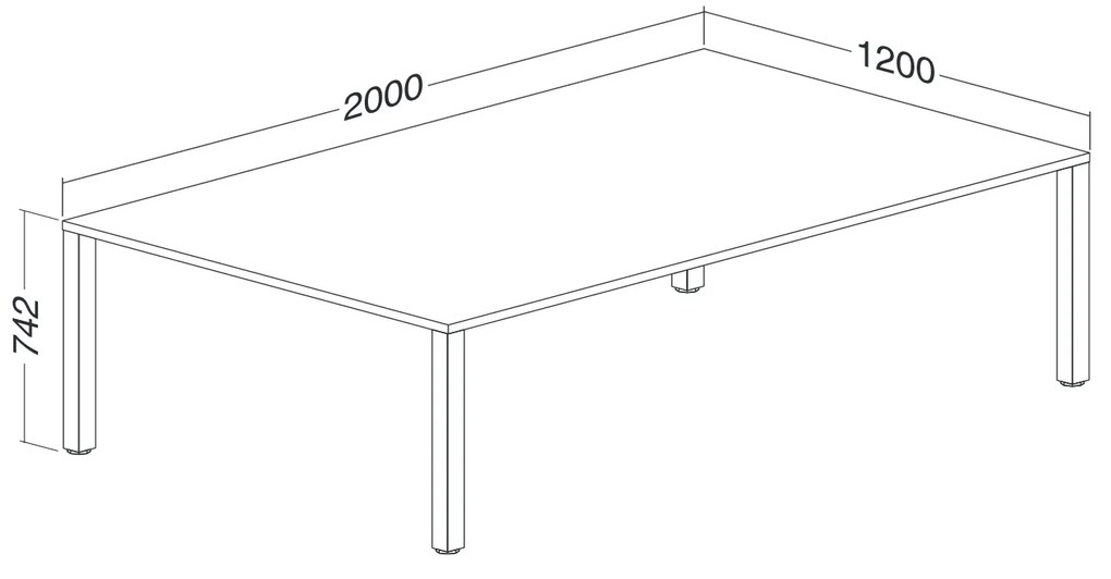 Masa de intalnire ProOffice 200 x 120 cm, alba