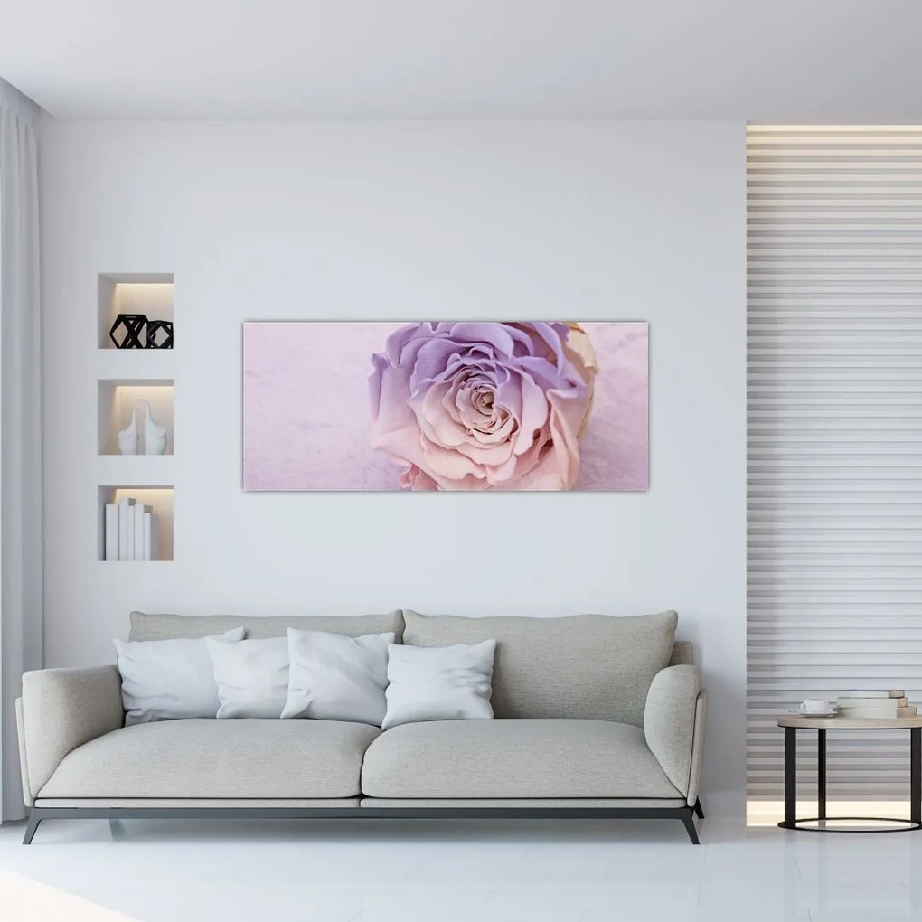 Tablou detaliu florii de trandafir (120x50 cm)