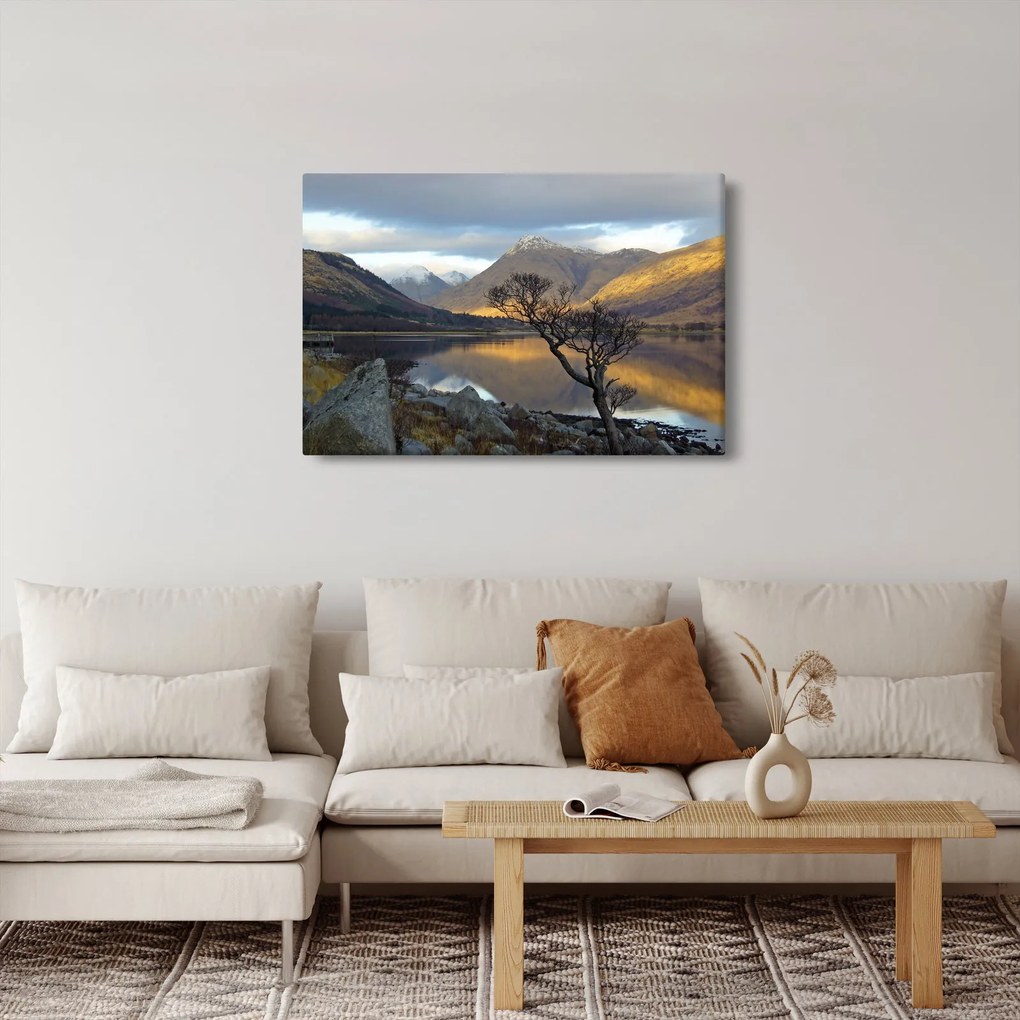 Tablou - Munții de lângă lac (90x60 cm)