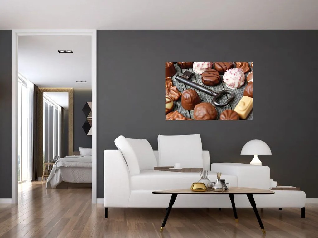 Tablou cu ciocolată și chei (90x60 cm)