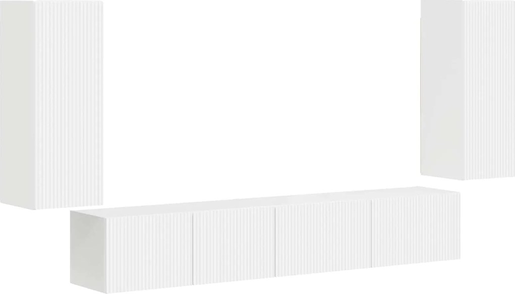 vidaXL Set comodă TV 4 pcs Alb Lemn compozit