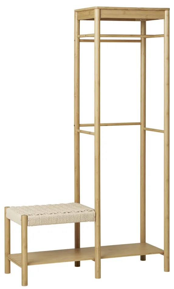 Dulap de haine Amber cu scaun din răchită, bambus, natural