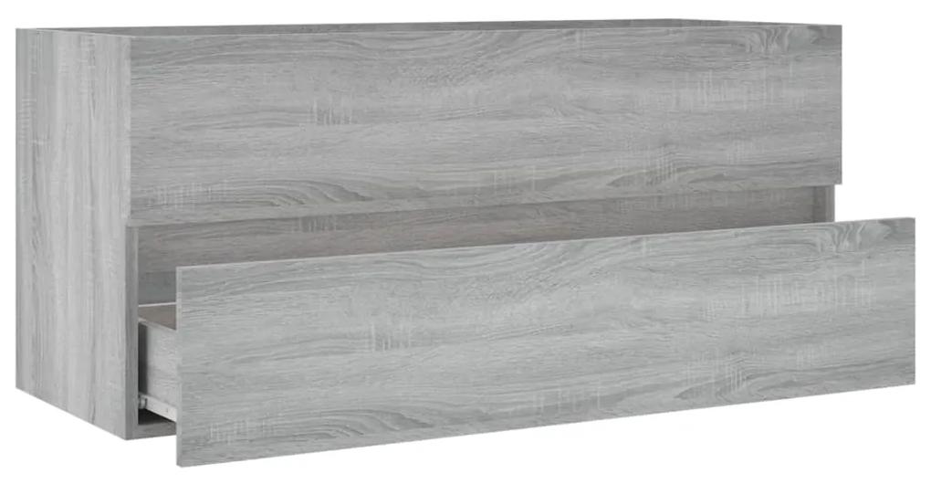 Dulap de chiuveta, sonoma gri, 100x38,5x45 cm, lemn prelucrat sonoma gri, Dulap pentru chiuveta, 1