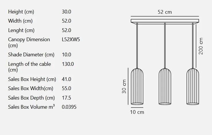 Lustra suspendata design nordic Miella 3L alb