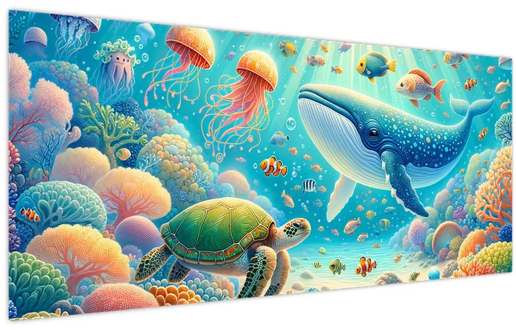 Tablou - Lumea sub apă (120x50 cm)