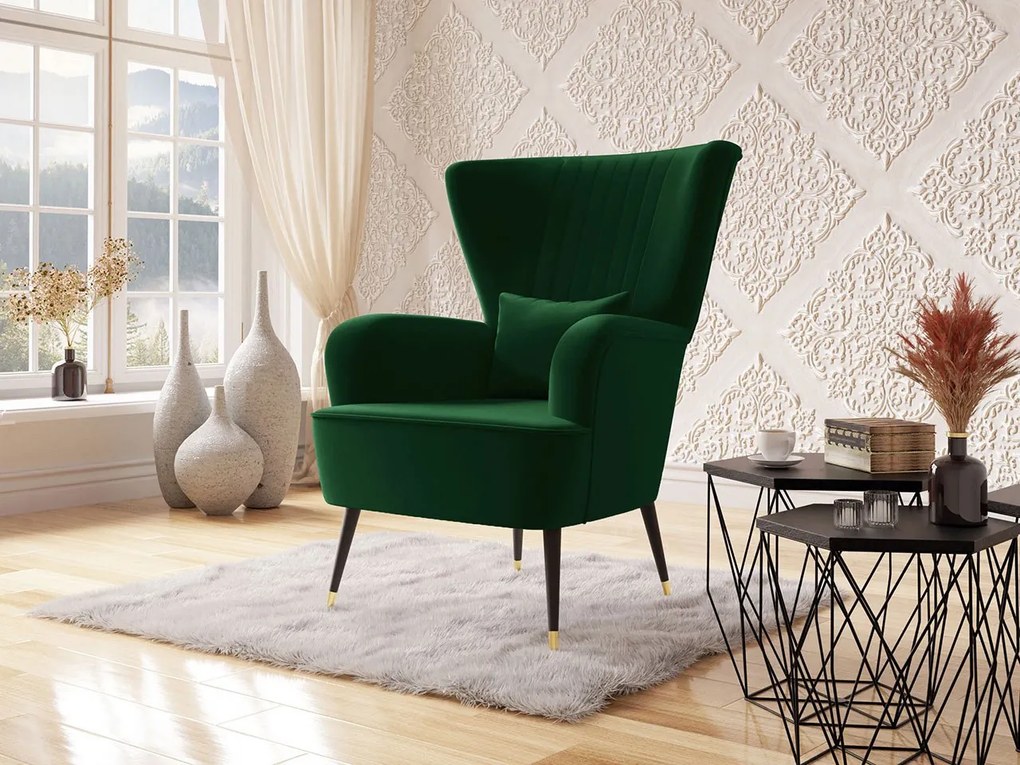 Fotoliu Perokas (Verde închis + Negru + auriu) . 1103833
