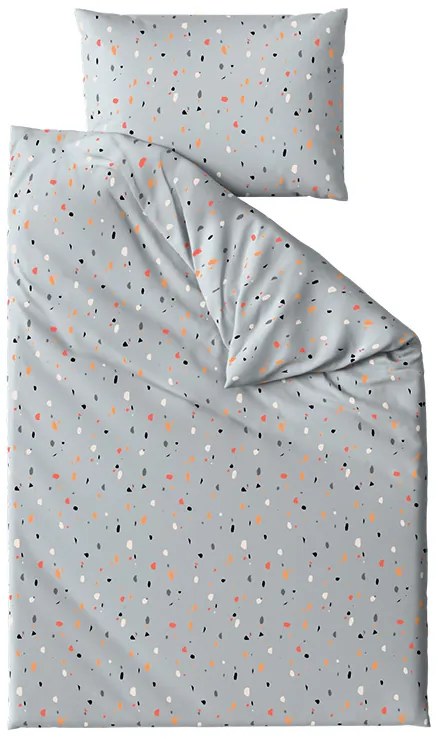 Lenjerie de pat din bumbac pentru patut PINTURA gri Dimensiunile lenjeriei: 45 x 65 cm | 90 x 135 cm