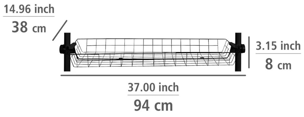 Wenko Set de 2 coșuri din sârmă Herkules, negru