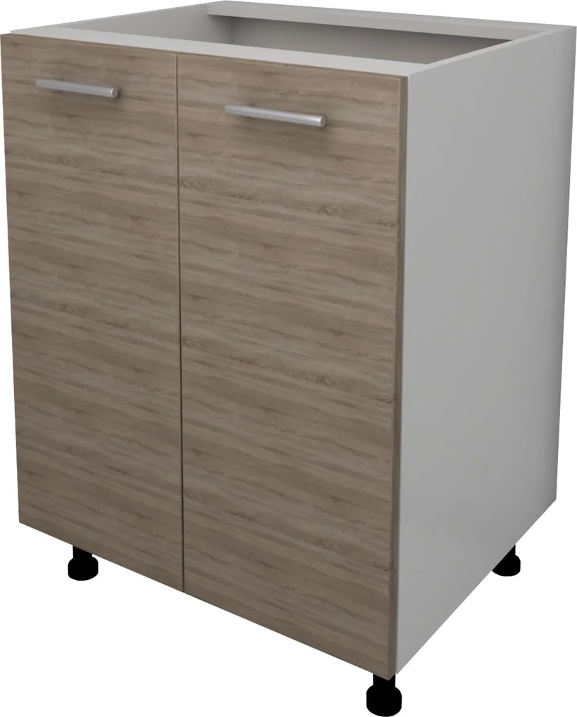 Corp Baza Lecce, 2 Usi, Stejar Sonoma Inchis/Alb, 60 x 50 x 80 cm