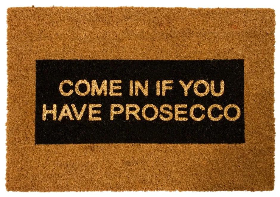 Covoraș intrare din fibre de cocos Artsy Doormats Come In If you Have Prosecco Glitter, 40 x 60 cm