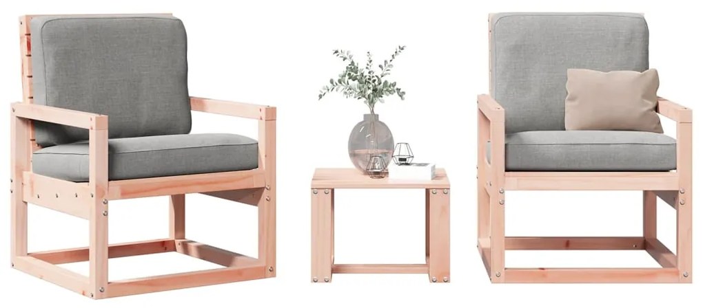 vidaXL Set mobilier de grădină, 3 piese, lemn masiv douglas