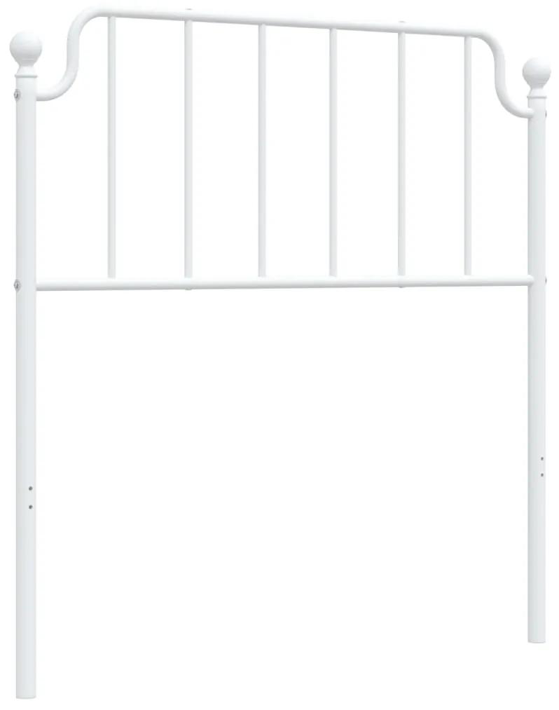 373964 vidaXL Tăblie de pat metalică, alb, 90 cm