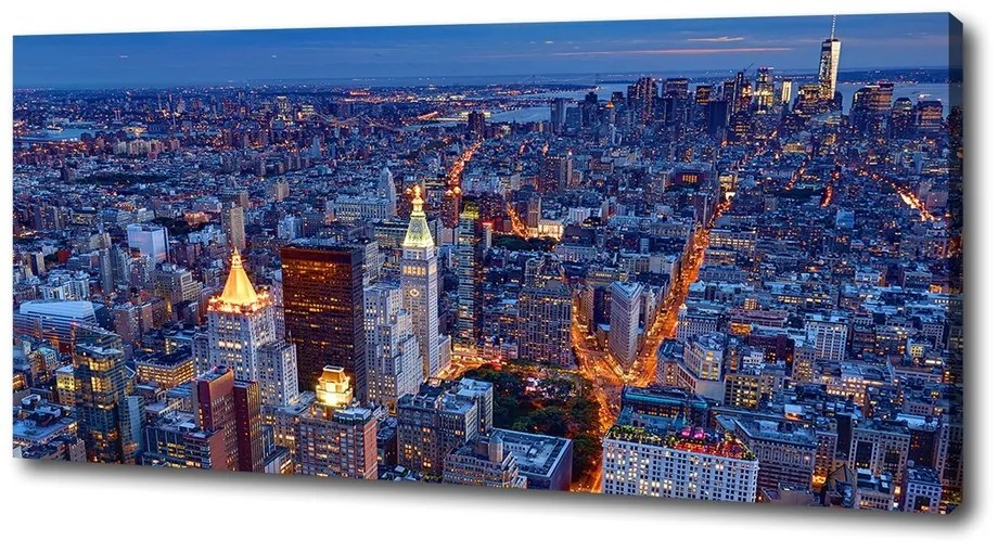 Pictură pe pânză Manhattan pe timp de noapte