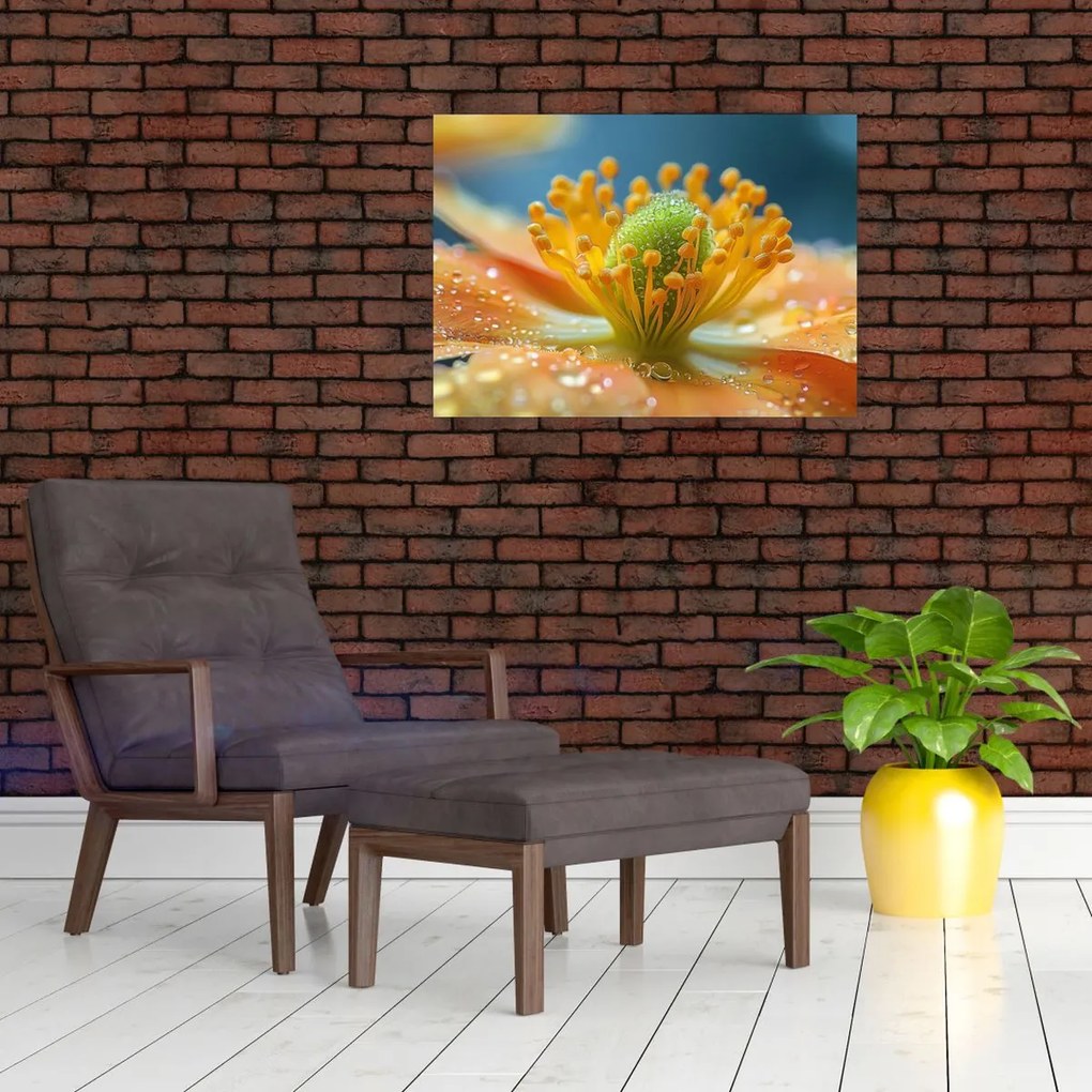 Tablou pe sticlă - Detaliu de floare (70x50 cm)