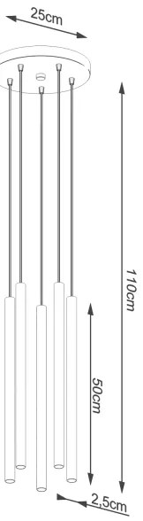 Lustră pe cablu Sollux SL.1175 PASTELO 5xG9/8W/230V alb
