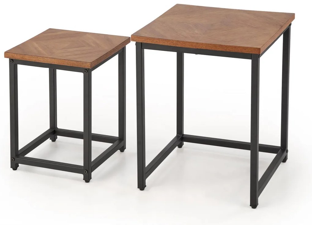 Set 2 mese de cafea Elza nuc/negru
