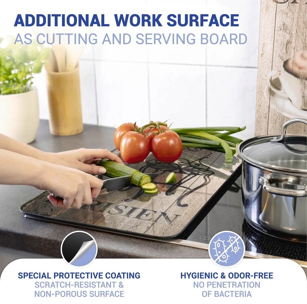 Set 2 protecții din sticlă pentru aragaz Wenko Bistrot, 52 x 30 cm