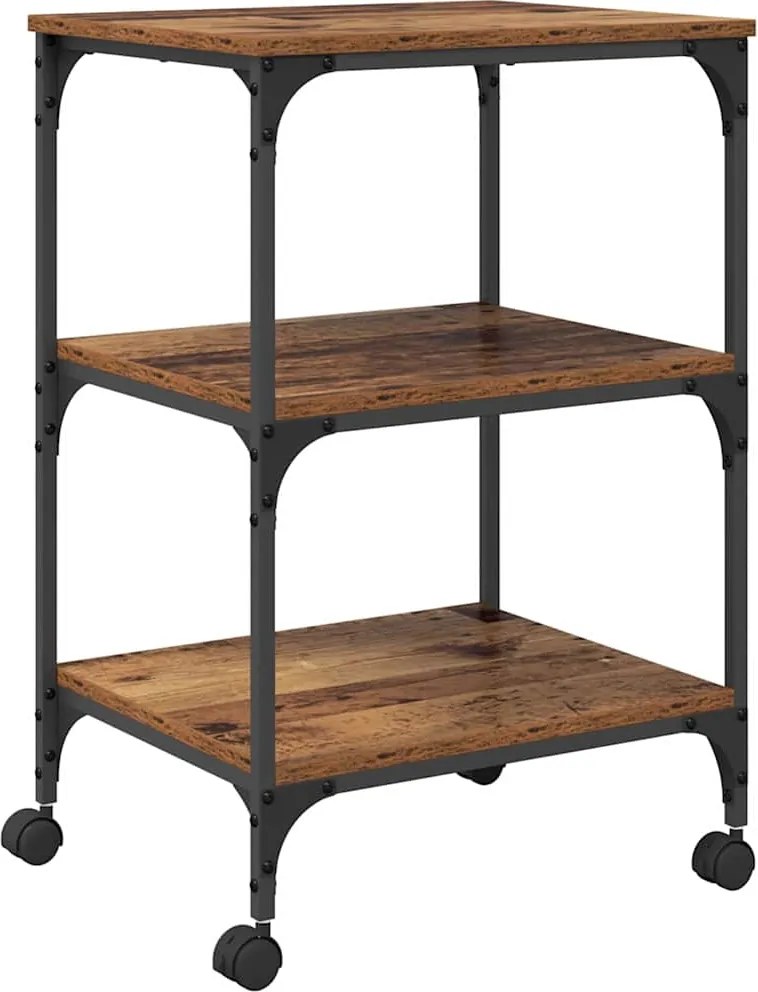 vidaXL Suport pentru imprimantă Lemn Vechi 50 x 41 x 75 cm