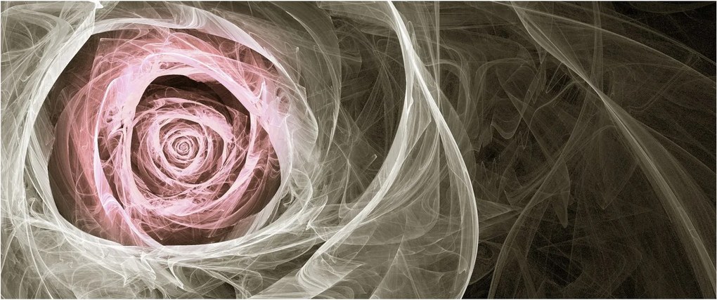 Tablou - Abstract trandafir roz deschis roz (120x50 cm)