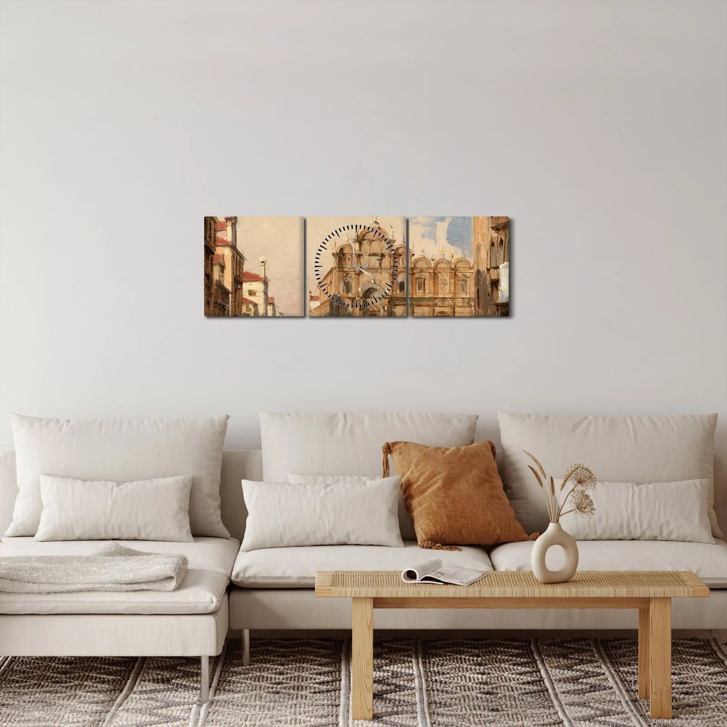 Tablou - Jules-Romain Joyant, The Scuola di San Marco, Venice, reproducere (cu ceas) (90x30 cm)