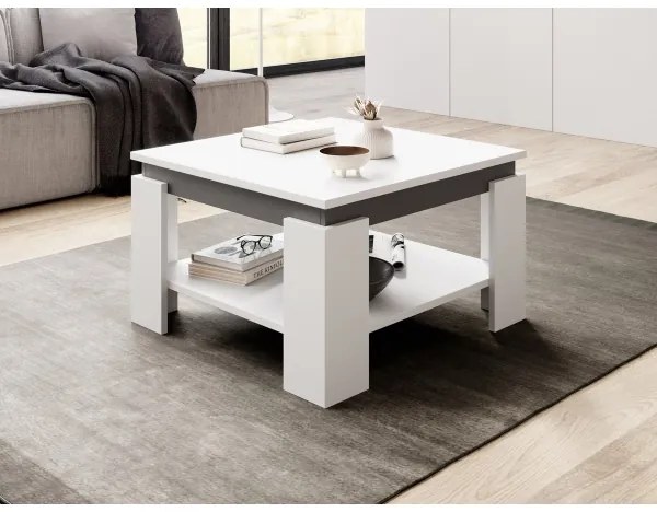 Masă de cafea OLAF alb/antracit