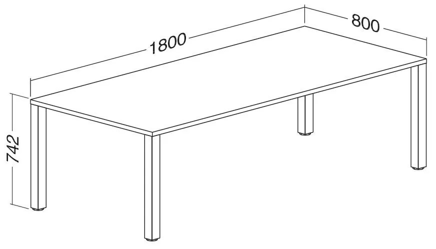 Masa de intalnire ProOffice 180 x 80 cm, nuc