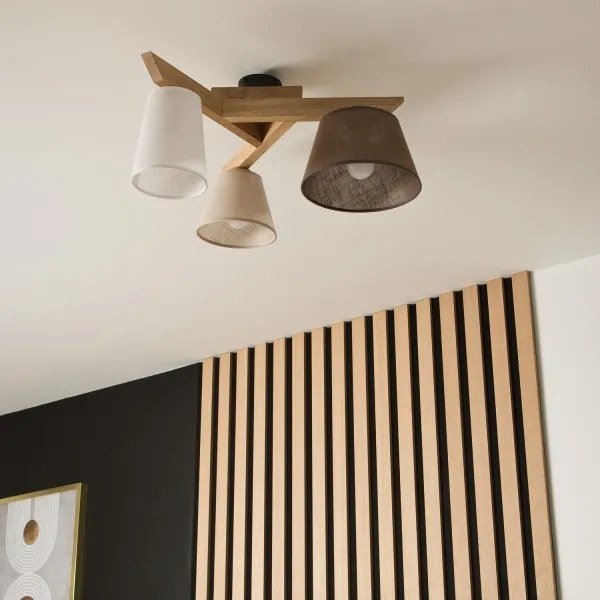 Lustr ANTONIO 3xE14/40W/230V, montaj plafon, stejar