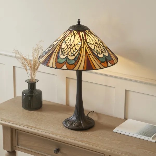 Endon 112185 - Lampă de masă Tiffany HECTOR 1xE27/10W/230V Ø 40 cm