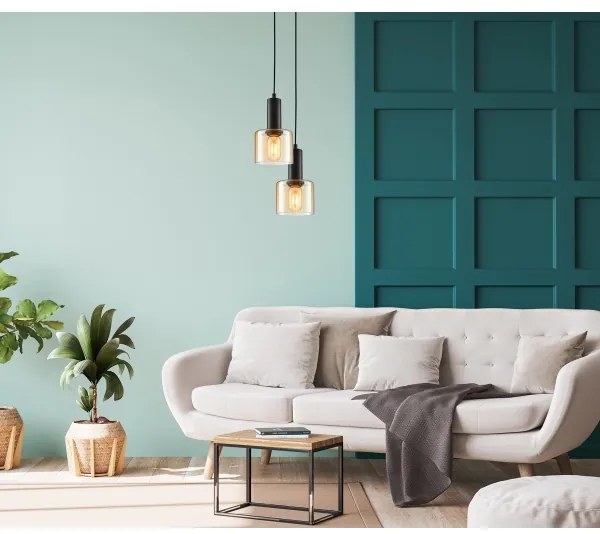 Lustră pe cablu SANTIA 1xE27/40W/230V ITALUX PND-65342-1-BK+AMB