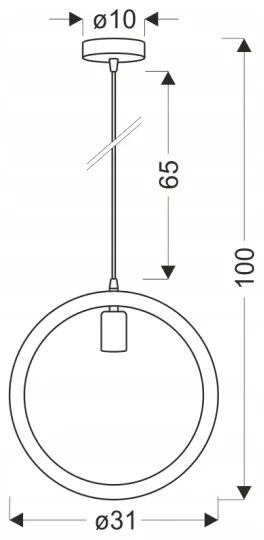 Pendul cu cablu KOLO 1xE27/40W/230V bej/negru