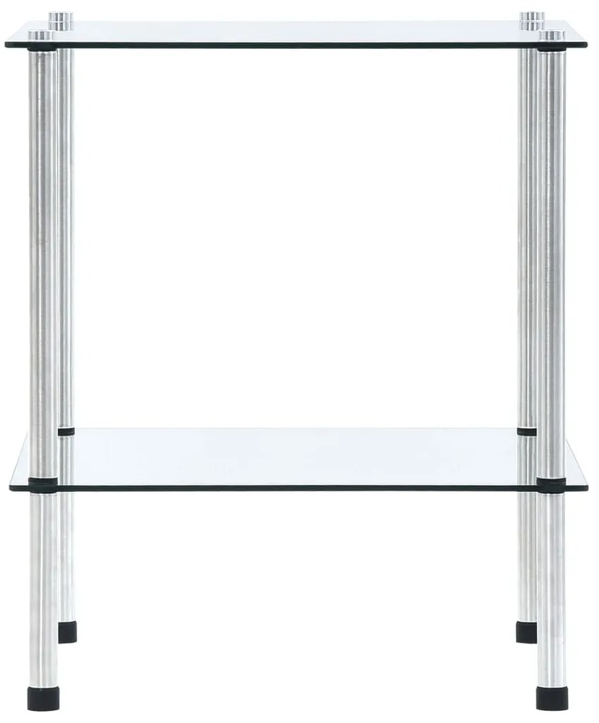 249503 vidaXL Raft cu 2 niveluri, transparent, 40x40x47 cm, sticlă securizată