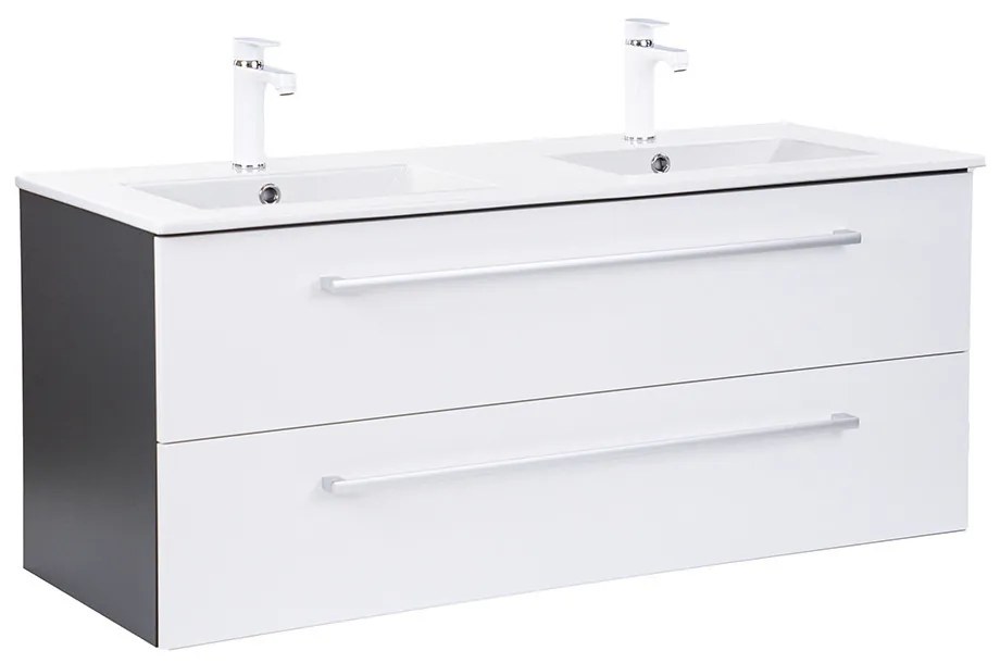 Dulap inferior Vario Clam 120 cu lavoar antracit-alb