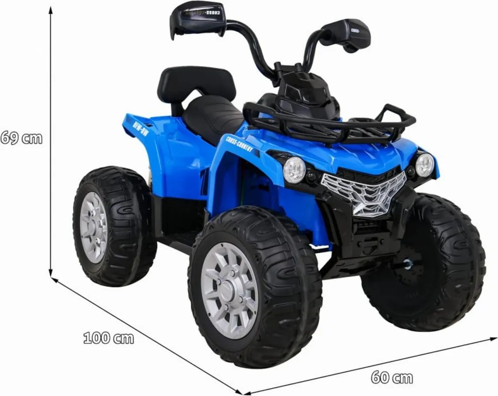 ATV Electric cu acumulator pentru copii NOVOKIDS™ Madness Quad PRO , Cu melodii si lumini, Lungime 100 cm, 3-8 ani , Max 30 kg , Roti EVA, 12V,