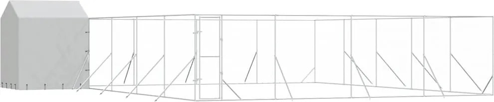 vidaXL Padoc exterior cu acoperiș argintiu 10x10x2,5 m oțel galvanizat